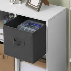 HOMCOM Freestanding 6 Cube Unit Cabinet Unit w/ 3 Fabric Drawers Handles Home Office Storage Shelves White - 8