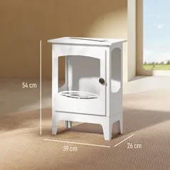 HOMCOM Freestanding Ethanol Fireplace, Steel Bioethanol Fireplace with Stainless Steel Flame Snuffer, 0.9L Tank, 3 Hours Burning Time for Indoor, White - 3