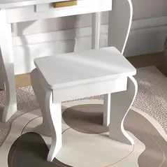 HOMCOM Kids Dressing Table Set, with Mirror and Drawer - White - 8