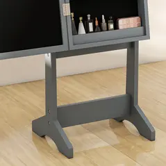 HOMCOM Freestanding Mirrored Jewellery Storage Cabinet - Grey - 9