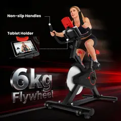 HOMCOM Indoor Upright Exercise Bike Machine, with Adjustable Seat, Resistance, Handlebar, LCD Display - 9