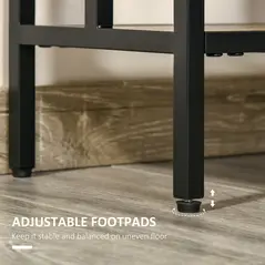 HOMCOM Industrial Console Table with Storage Shelf, Narrow Hallway Dressing Desk with Metal Frame for Living Room, Bedroom, Rustic Brown - 7