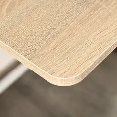 HOMCOM Home Office Chair and Computer Desk Set, Faux Leather Desk Chair with Swivel Wheels, Study Desk with Storage Shelf, White - 8