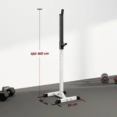 HOMCOM Heavy Duty Weight Bar Barbell Squat Stand Barbell Rack Spotter, for Home, Gym - Black - 3