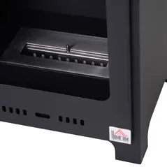 HOMCOM Freestanding Ethanol Fireplace, Bioethanol Fire with 0.9L Tank, 3 Hours Burning Time for Indoor, Black - 9