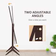 HOMCOM Full Length Mirror, Freestanding Adjustable Angle Dressing Mirror for Bedroom, Living Room, 148 x 47 cm, Brown - 4