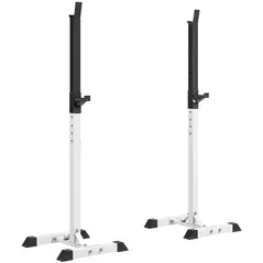 HOMCOM Heavy Duty Weight Bar Barbell Squat Stand Barbell Rack Spotter, for Home, Gym - Black - 1