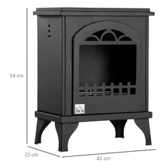 HOMCOM Free Standing Ethanol Fireplace, Bioethanol Heater Stove Fire with 0.9L Tank, 3 Hours Burning Time, Black - 3