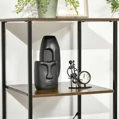 HOMCOM Industrial Storage Cabinet with 2 Open Shelves and 3 Foldable Fabric Drawers, Multifunctional Bookshelf in Living Room, Study, Bedroom, Rustic Brown - 8