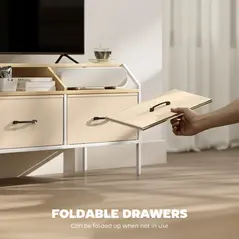 HOMCOM Industrial-Style TV Stand Cabinet - Natural Wood Finish - 5