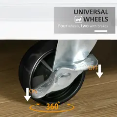 HOMCOM Kitchen Island on Wheels, Mobile Storage Trolley, Rolling Kitchen Cart with Rubber Wood Top, 2-Door Cabinets, 2 Drawers, Adjustable Shelf, 3-Tier Spice Rack, Drawers - 8