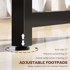 HOMCOM L Shaped Desk, Corner Computer Desk with Bookshelf for Home Office, Study Room, Workstation, 120 x 73.2 x 75cm, Rustic Brown - 6