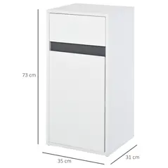 HOMCOM MDF Tri-Compartment Bathroom Storage Cabinet White - 3