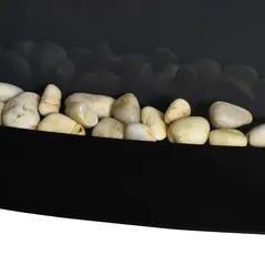 HOMCOM Led Wall Mounted Fireplace Curved Glass Electric Fire Place Fire Place 7 Colour Side Lights Slimline, 1000/2000W, 89.2cm x 48cm - 9