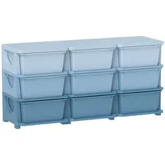 HOMCOM Kids Storage Unit, with Nine Drawers - Blue - 1