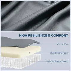 HOMCOM Massage Recliner Armchair, PU Leather Recliner Chair, Grey - 6