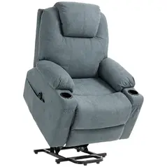HOMCOM Lift-And-Recline Massage Armchair, with Heat - Grey - 1