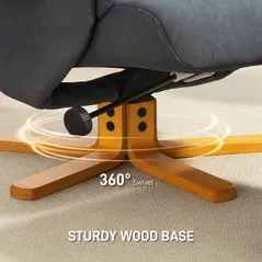 HOMCOM Linen-Look Recliner, with Storage Ottoman - Grey - 7