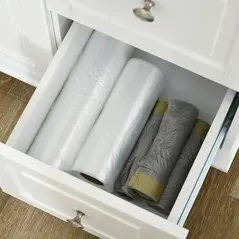 HOMCOM Kitchen Island with Drop Leaf, Rolling Kitchen Storage Trolley on Wheels with 3 Drawers, Spice Rack and Towel Rack, Storage Cart with Rubber Wood Top, White - 9