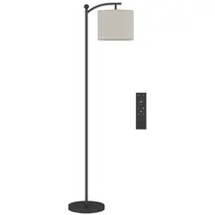HOMCOM LED Floor Lamp with Remote Control - Black - 1