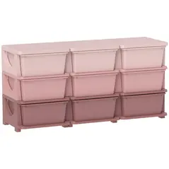 HOMCOM Kids Storage Unit, with Nine Drawers - Pink - 1