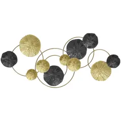 HOMCOM Metal Wall Art, Modern Hanging Wall Decor with Multi-Disc Design for Living Room - 1
