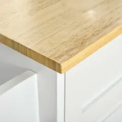 HOMCOM Kitchen Island Utility Cart, with 2 Storage Drawers & Cabinets for Dining Room, White - 9