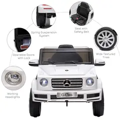 HOMCOM Mercedes Benz G500 Licensed 12V Kids Electric Ride On Car  Toy with Parental Remote Control Battery-powered 2 Motors Music Lights MP3 for 3-8 Years Old White - 8