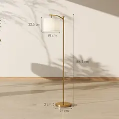 HOMCOM LED Floor Lamp with Remote Control - Gold Tone - 3