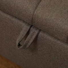 HOMCOM Linen-Look 92 x 31cm Storage Ottoman - Dark Brown - 8