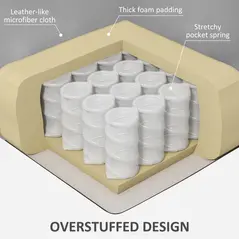 HOMCOM Leathaire Eight Massage Point Armchair, with Reclining Back - Charcoal Grey - 7