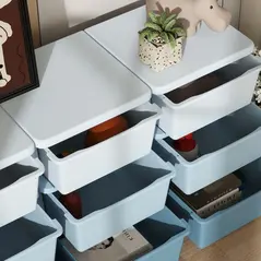 HOMCOM Kids Storage Unit, with Nine Drawers - Blue - 8