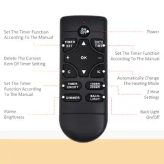 HOMCOM LED Wall Mounted Fireplace Curved Glass Electric Fire Place for Living Room, 1000W/2000W, 48H x 90.8W x 11.5Dcm, Black - 8