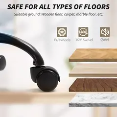 HOMCOM Linen-Look Double-Padded Office Chair - Black - 8