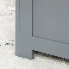 HOMCOM Large Storage Box Toy Chest Cabinet Container Unit Organizer with Lid & Safety Hinges, Grey - 9