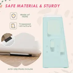 HOMCOM Kids Step Stool, Adjustable Standing Platform, Toddler Kitchen Stool, White - 5