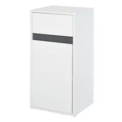 HOMCOM MDF Tri-Compartment Bathroom Storage Cabinet White - 1