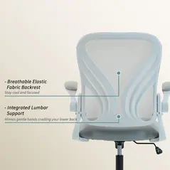 HOMCOM Mesh Office Chair with Foldable Backrest - Light Grey - 5
