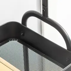 HOMCOM Metal Clothes Rack with Shoe Storage, Clothing Rail on Wheels, Freestanding Hall Tree, Coat Stand with 2 Storage Shelf, Black - 8