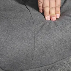 HOMCOM Linen Swivel Recliner Chair with Footstool, Upholstered Reclining Armchair with Wooden Base for Living Room, Grey - 8