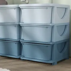 HOMCOM Kids Storage Unit, with Nine Drawers - Blue - 9