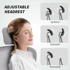 HOMCOM Mesh Back Office Chair, with Lumbar Support - Grey - 5