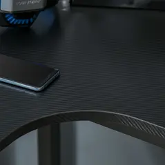 HOMCOM L-Shaped Gaming Desk, Computer Corner Desk, Home Office Workstation with Cable Management, 145 x 81 x 76cm, Black, Left - 9