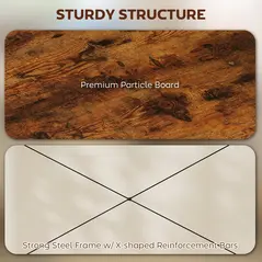 HOMCOM L Shaped Desk, Corner Computer Desk with Bookshelf for Home Office, Study Room, Workstation, 120 x 73.2 x 75cm, Rustic Brown - 7