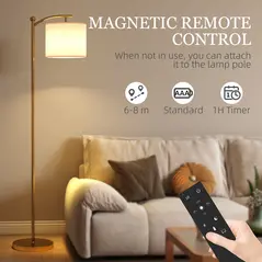 HOMCOM LED Floor Lamp with Remote Control - Gold Tone - 6