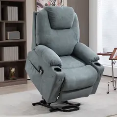 HOMCOM Lift-And-Recline Massage Armchair, with Heat - Grey - 2