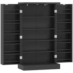 HOMCOM Kitchen Cupboard, Freestanding Multi-Storage Kitchen Pantry Cabinet with Adjustable Shelves, Black - 1