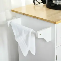 HOMCOM Kitchen Island Utility Cart, with 2 Storage Drawers & Cabinets for Dining Room, White - 7