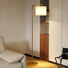 HOMCOM LED Floor Lamp with Remote Control - Gold Tone - 2