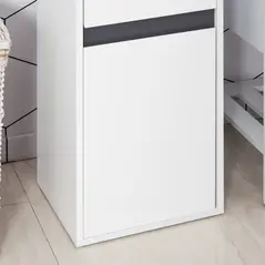 HOMCOM MDF Tri-Compartment Bathroom Storage Cabinet White - 8